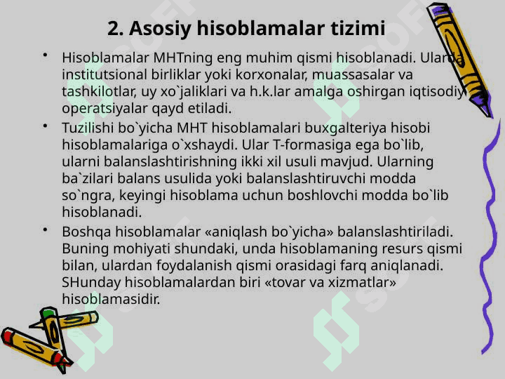 Milliy hisob tizimi – iqtisodiy statistikaning markaziy bo`g’ini 6