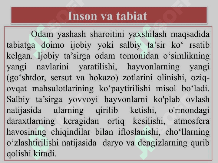 Inson va tabiat munosabat 5