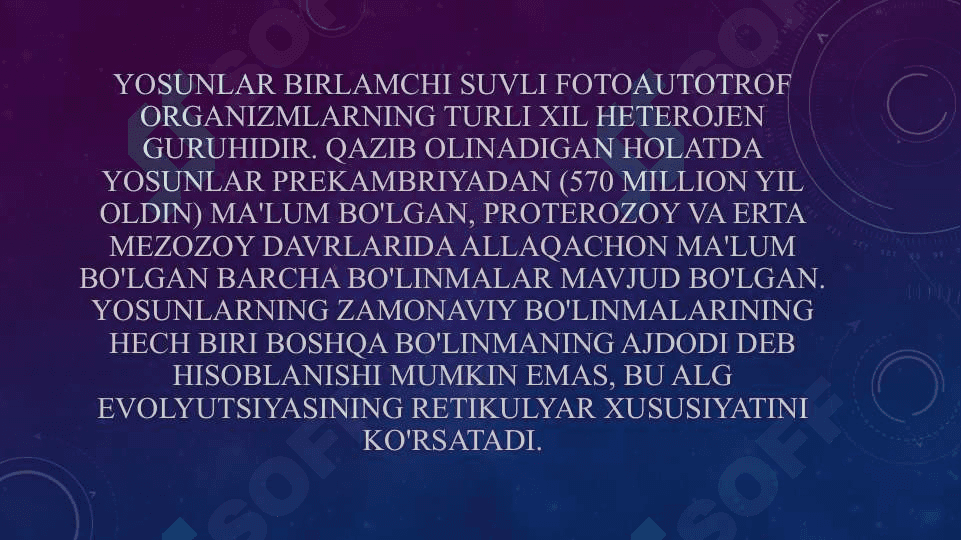 o’simliklar evolyusiyasining asosiy bosqichlari 3