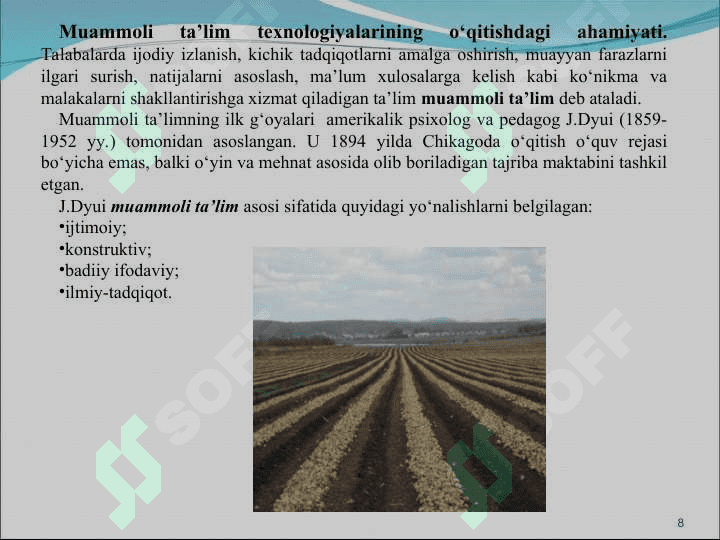 O’simliklarning  suvni so’rishiga tashqi muhit jmillarining ta’siri” 8