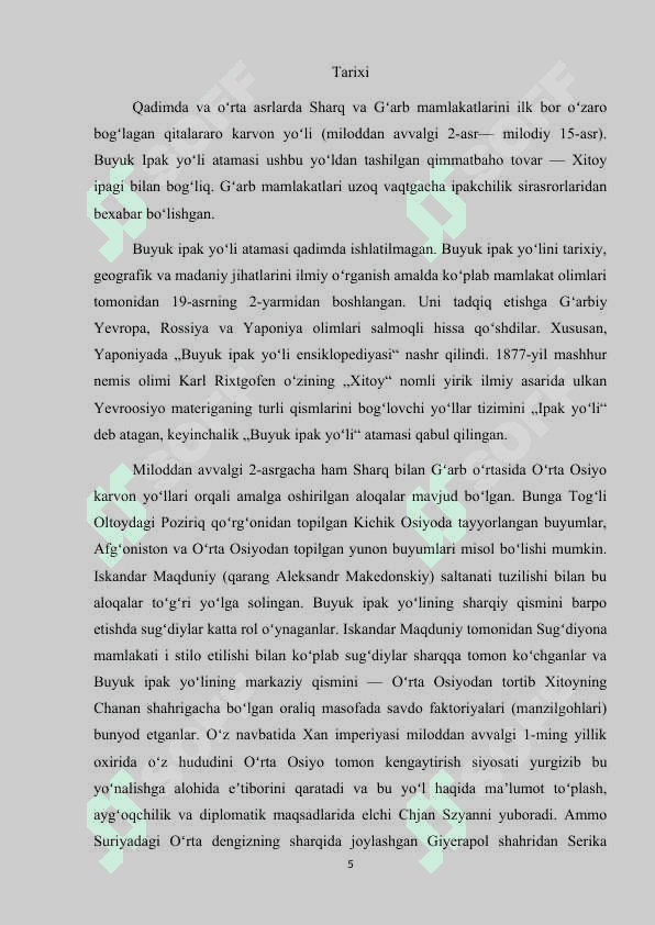 Buyuk ipak yoʻlining xalqaro turizm rivojlanishidagi oʻrni 5