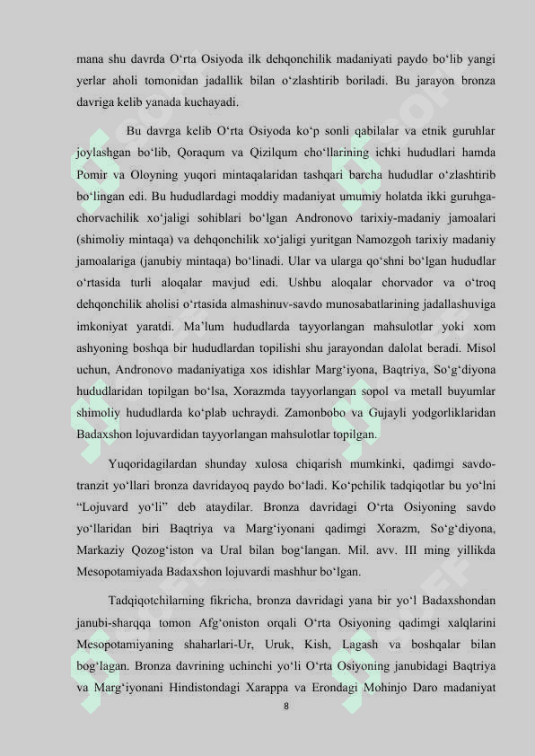 Buyuk ipak yoʻlining xalqaro turizm rivojlanishidagi oʻrni 8