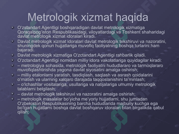 Metrologiyaning rivojlanishi 4