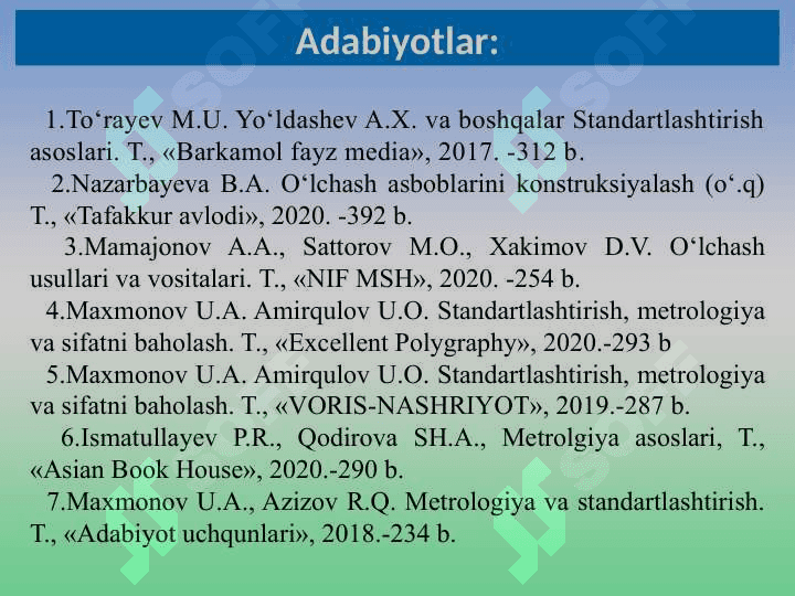 O‘lcham va parametrik qatorlarni iqtisodiy asoslash 2