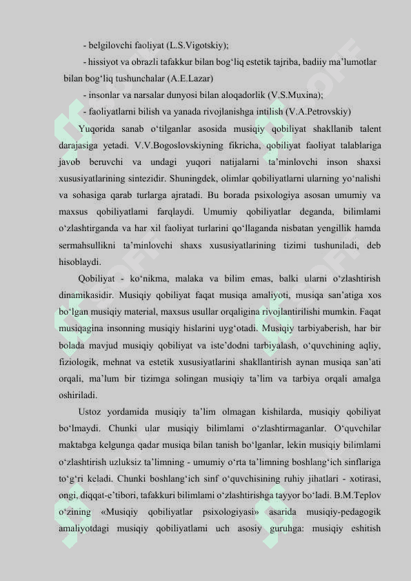 Musiqa mashg‘ulotlarida tarbiyalanuvchilarining ijodkorlik qobiliyatini loyihalashtirish va ularning rivojlanishini diagnostik tahlil qilish 5