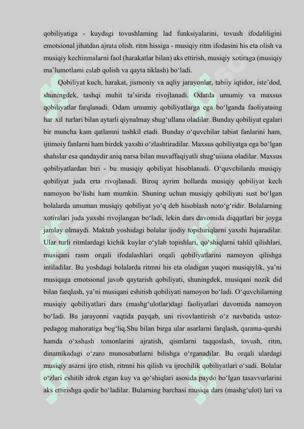 Musiqa mashg‘ulotlarida tarbiyalanuvchilarining ijodkorlik qobiliyatini loyihalashtirish va ularning rivojlanishini diagnostik tahlil qilish 6