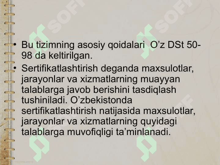 Sertifikatsiyalash. Mahsulot sifatini kafolatlash 2