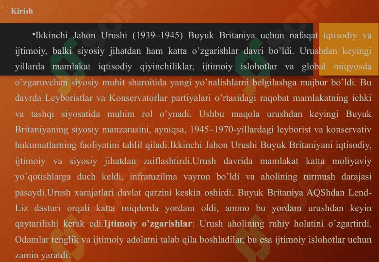 Buyuk Britaniya Ikkinchi jahon urushidan keyingi yillarda leyboristlar va konservativ hukumatlar 25 3