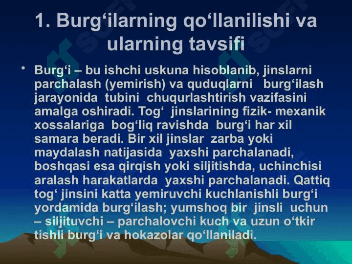 Burg‘ilash jarayonida tog‘  jinslarining parchalanishi va burg‘ilanuvchanligi 3