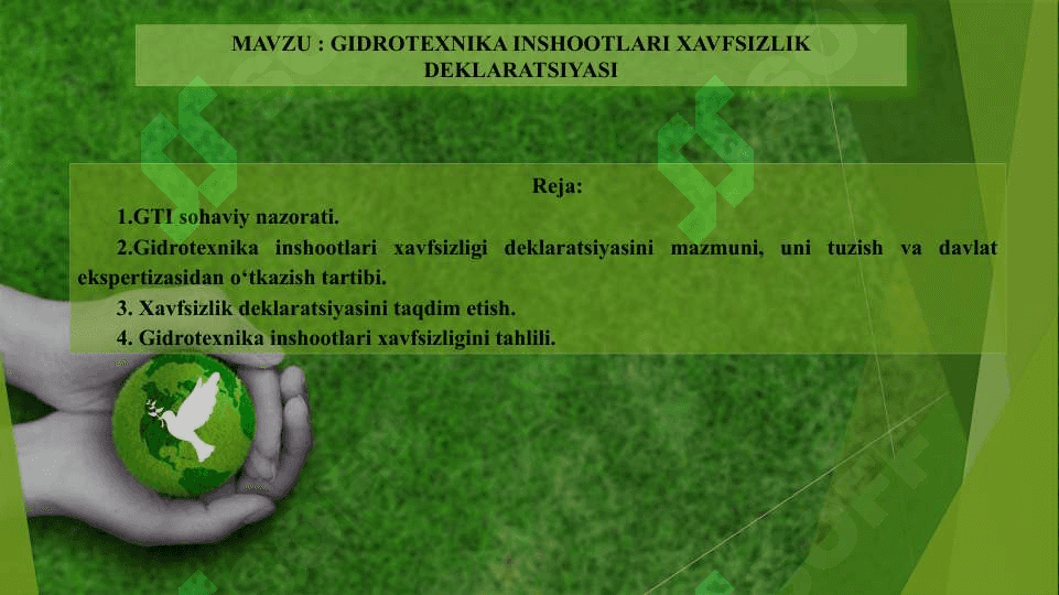 GIDROTEXNIKA INSHOOTLARI XAVFSIZLIK DEKLARATSIYASI 2