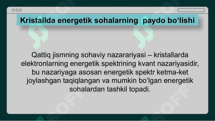 Energetik sohalar boʻyicha elektronlarning taqsimoti 3