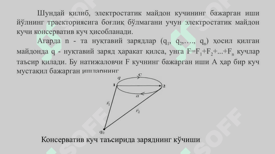 Elektrostatik maydonda zaryadni ko‘chirishda bajarilgan ish. 5