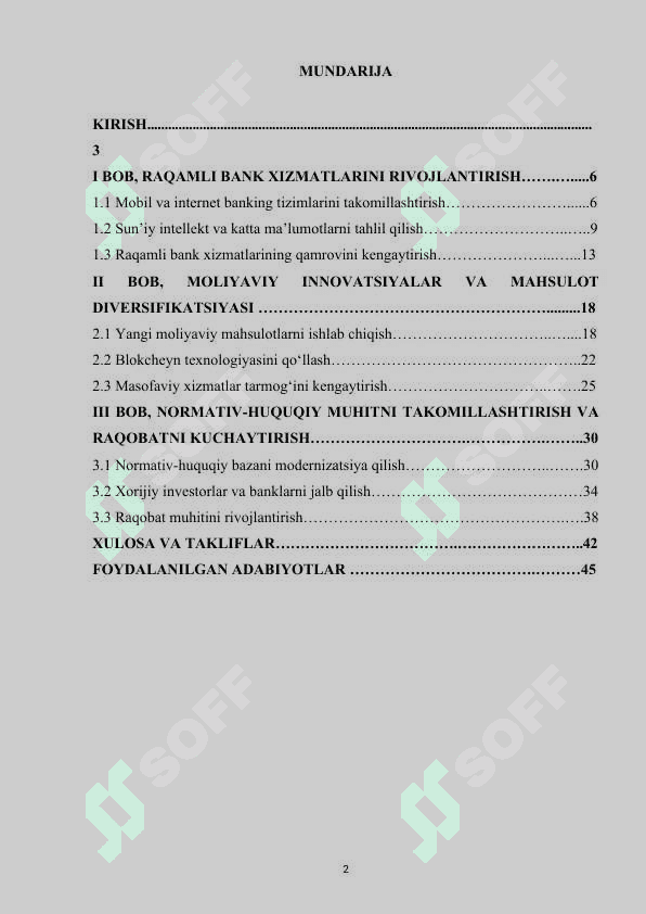 O'zbekiston tijorat banklarida innovatsion bank xizmatlarini joriy etish yo'llari 2