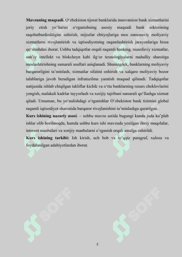 O'zbekiston tijorat banklarida innovatsion bank xizmatlarini joriy etish yo'llari 5