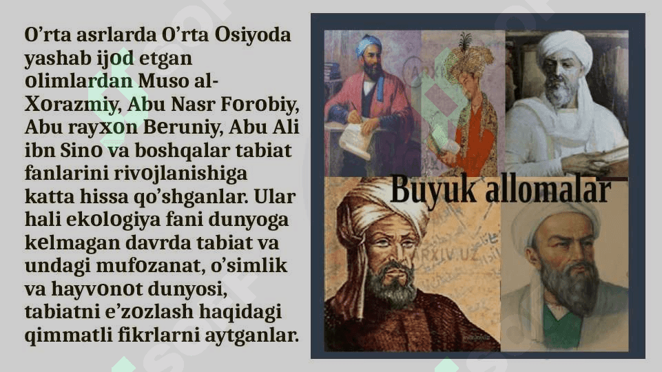 OʻRTA OSIYO ALLOMALARNING EKOLOGIK QARASHLARI 4
