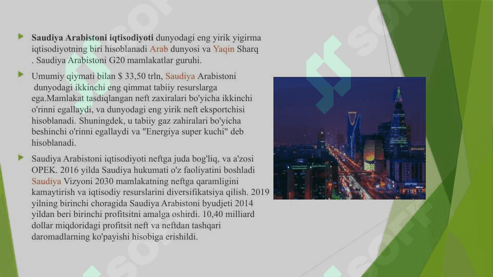 Saudiya Arabistonining iqtisodiyoti va YAIM 2