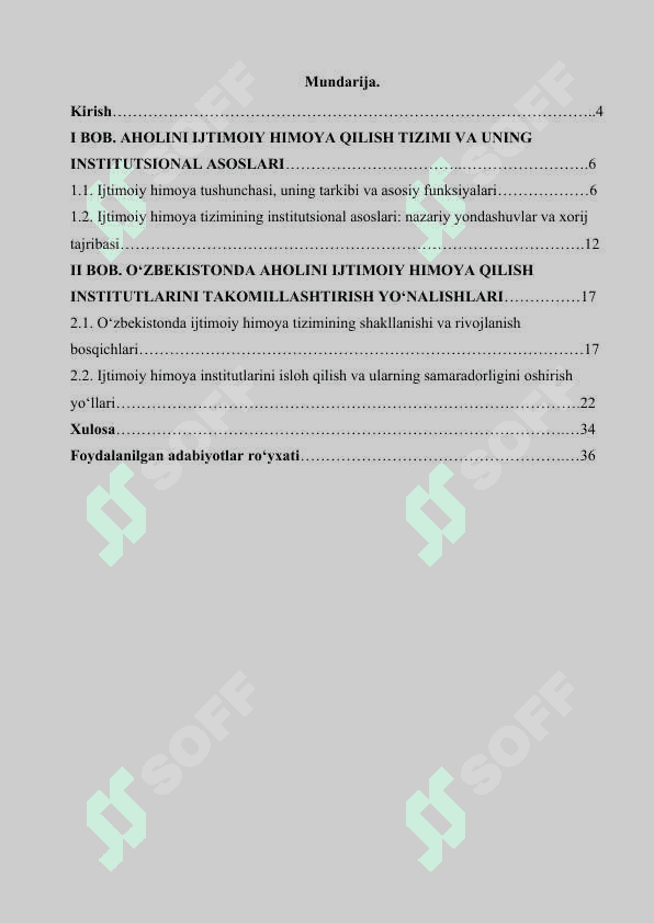 Aholini ijtimoiy himoya qilish institutsional asoslarini takomillashtirish 2