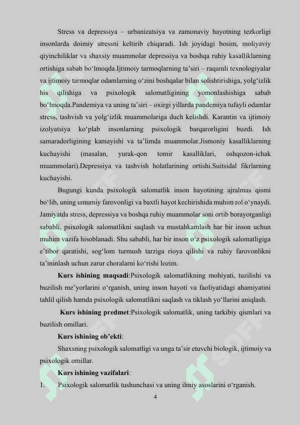 Psixologik salomatlik, uning strukturasi va buzilish me’yorlari 4