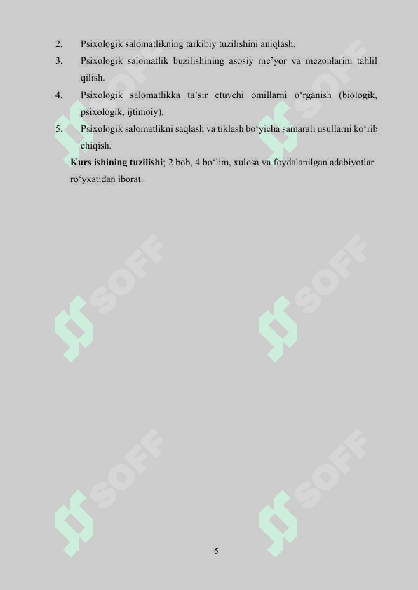 Psixologik salomatlik, uning strukturasi va buzilish me’yorlari 5