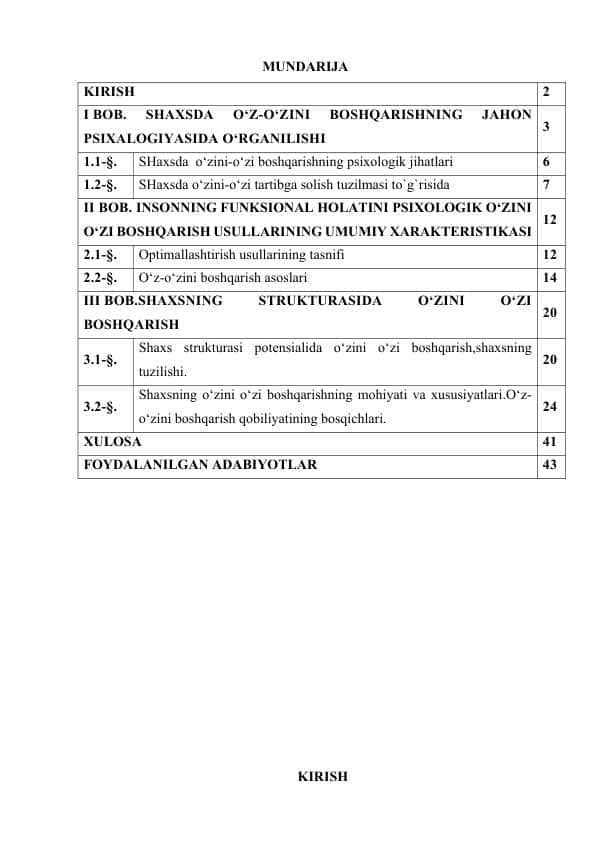 Psixologik o‘zini o‘zi boshqarish usullarini qo‘llashda funksional holatni o‘zgartirishning asosiy omili sifatida