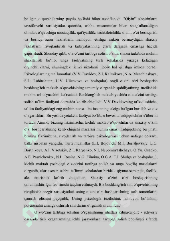 Psixologik o‘zini o‘zi boshqarish usullarini qo‘llashda funksional holatni o‘zgartirishning asosiy omili sifatida 5