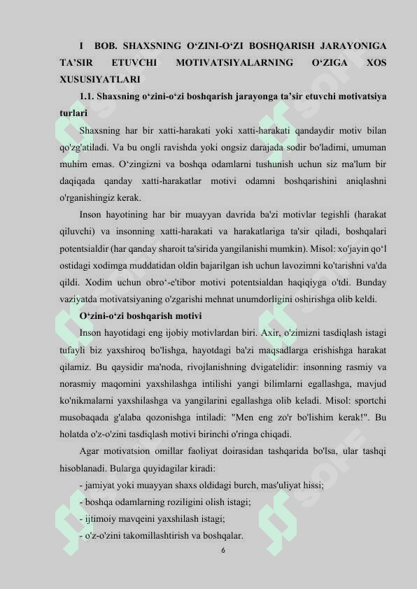 O‘zini-o‘zi boshqarish rivojlanish jarayon sifatida 6