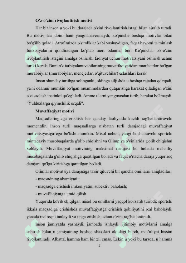 O‘zini-o‘zi boshqarish rivojlanish jarayon sifatida 7