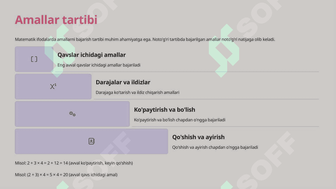 Matematika asoslari: amallar va geometriya 4