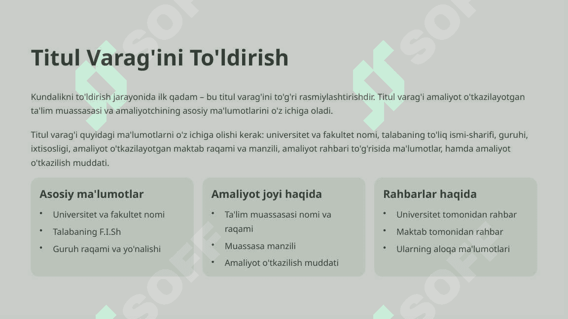 Pedagogik Amaliyot Kundaligini To'ldirish Bo'yicha Qo'llanma 4