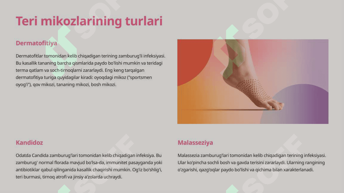 Tirnoq va teri zamburug'i (Mikozi) haqida to'liq ma'lumot 4