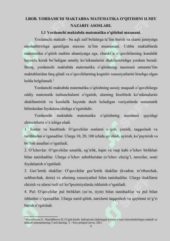 Yordamchi maktabda matematika o'qitishni tashkil etish 6
