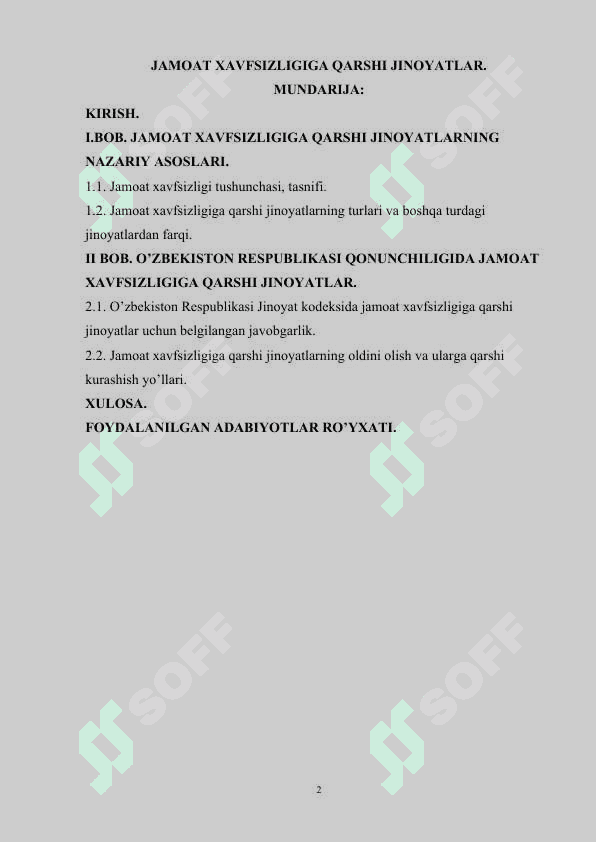 Jamoat xavfsizligiga qarshi jinoyatlar 2