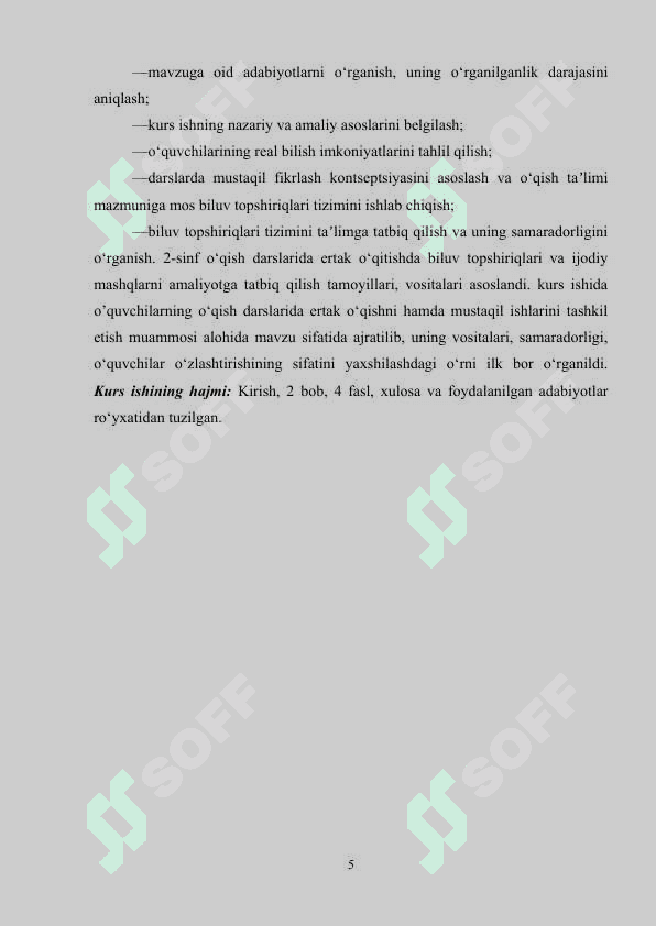 O‘QISH DARSLARIDA ERTAK O‘TISH USLUBIYOTI (3-SINF) 5