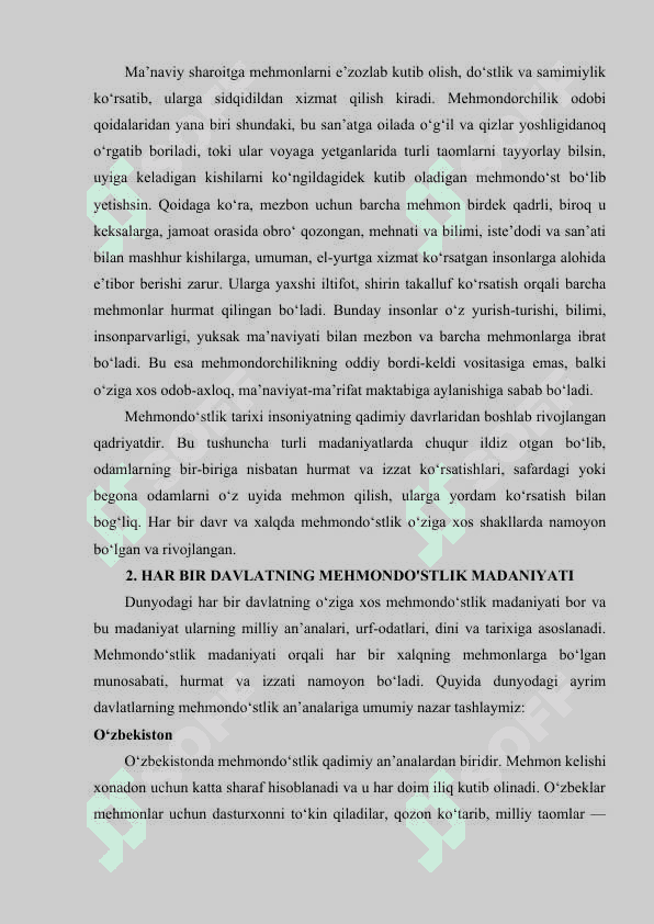 MEHMONDO’STLIKDA MADANIY XILMA XILLIK 3