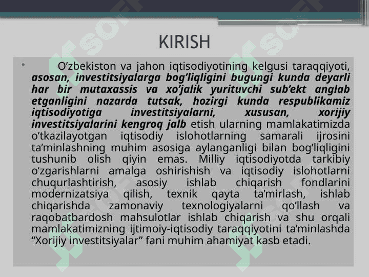 XORIJIY INVESTITSIYALAR 4