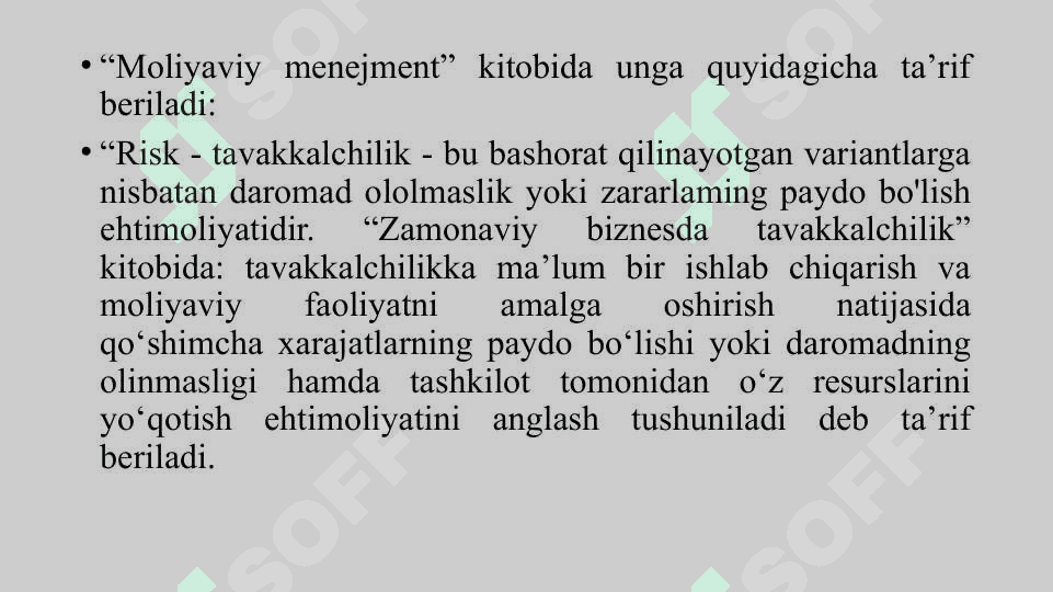 Risklаrni boshqarish faniga kirish. Riskning mоhiyati vа o’ziga xos xususiyatlari 6