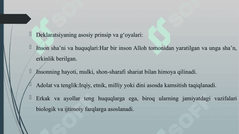 QOHIRA DEKLARATSIYASI TARIXI VA MAZMUNI 8