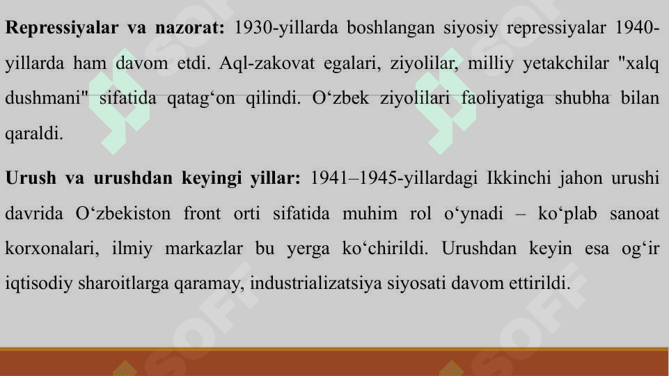XX ASR O'RTALARIDA OZBEKISTON SSR DAGI IJTIMOIY SIYOSIY JARAYON 4