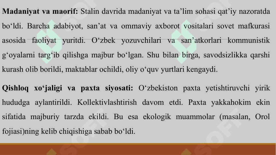 XX ASR O'RTALARIDA OZBEKISTON SSR DAGI IJTIMOIY SIYOSIY JARAYON 5