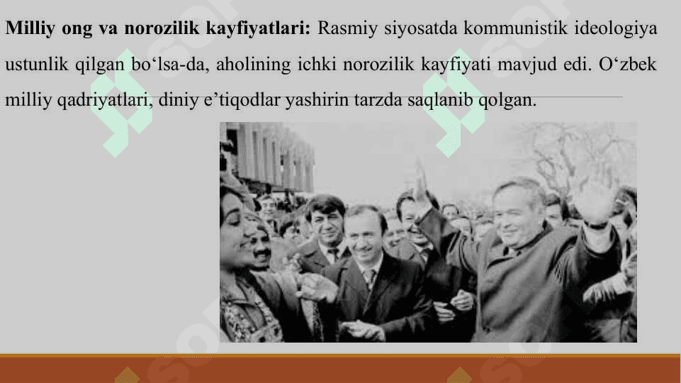 XX ASR O'RTALARIDA OZBEKISTON SSR DAGI IJTIMOIY SIYOSIY JARAYON 6
