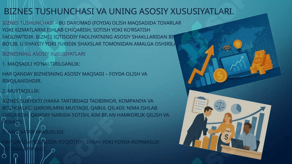 Zamonaviy iqtisodiyotda biznes va u bilan bogʻliq faoliyatning ahamiyati 3