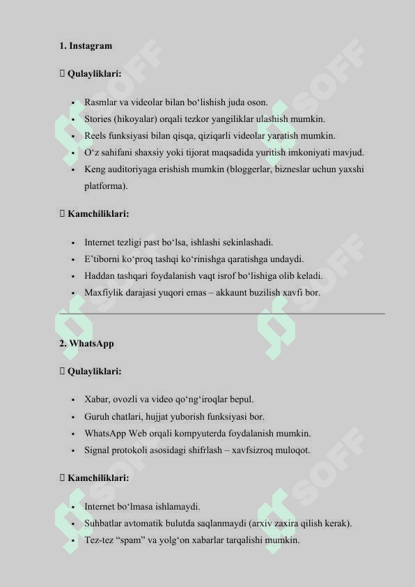 INSTAGRAM, WHATSAP, IMO. 4