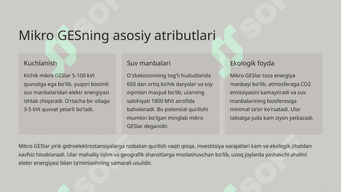 Mikro GESning iqtisodiy samaradorligini aniqlash 2