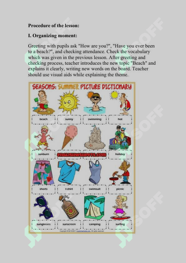 Beach (lesson plan) 3