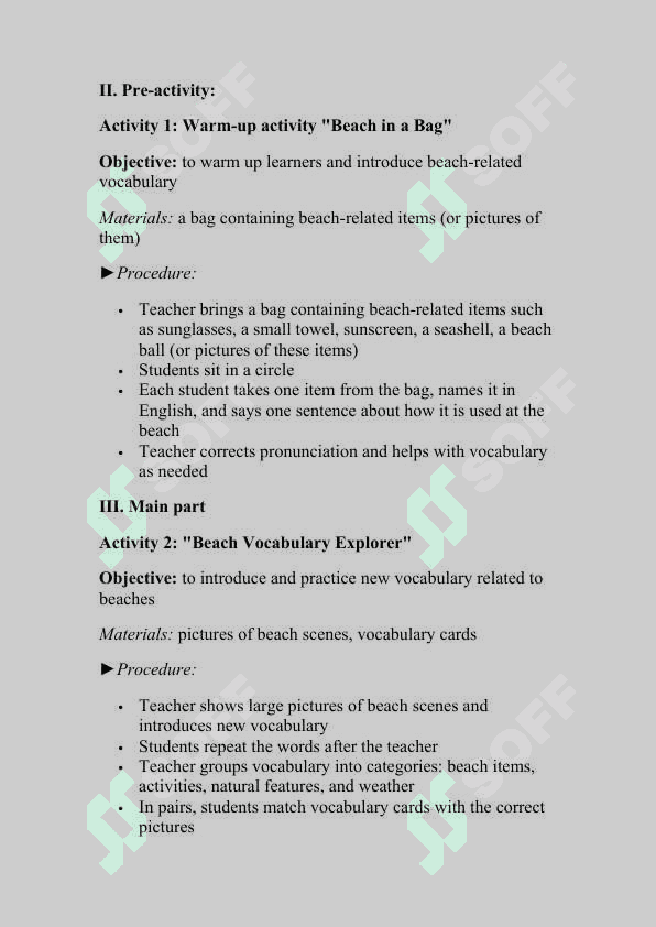 Beach (lesson plan) 4