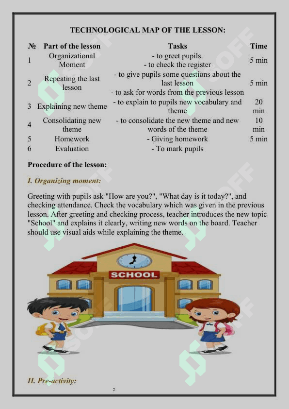 school (lesson plan) 2