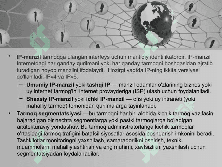 Tarmoq xavfsizligi. Tarmoqni segmentlash, NAT. 4