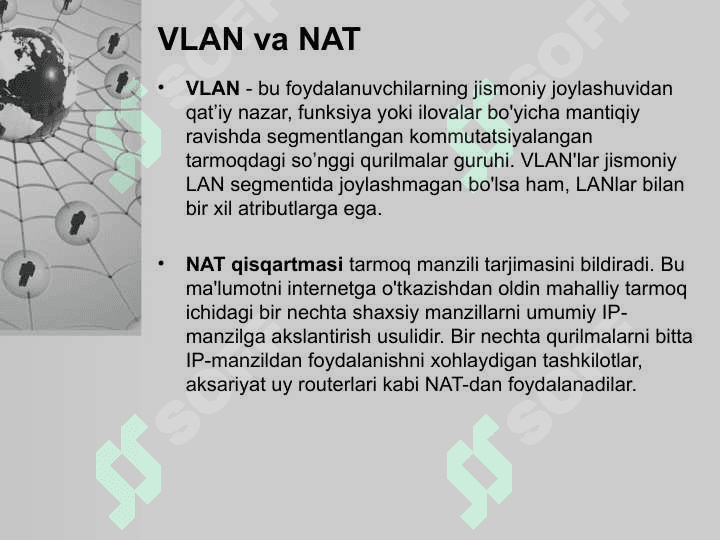 Tarmoq xavfsizligi. Tarmoqni segmentlash, NAT. 5