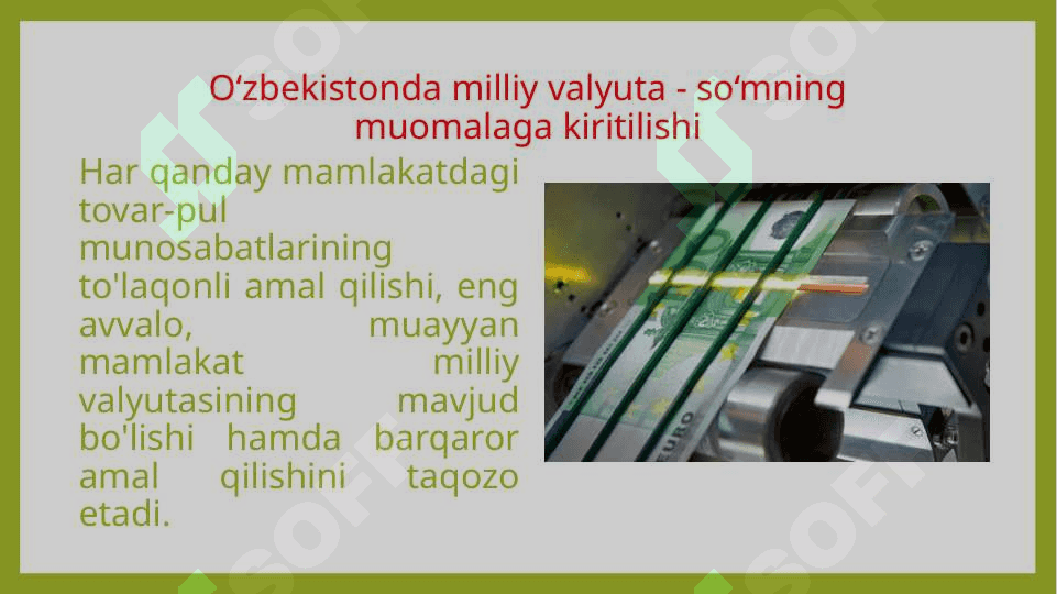 O'zbekiston Respublikasining milliy valyutasi 3