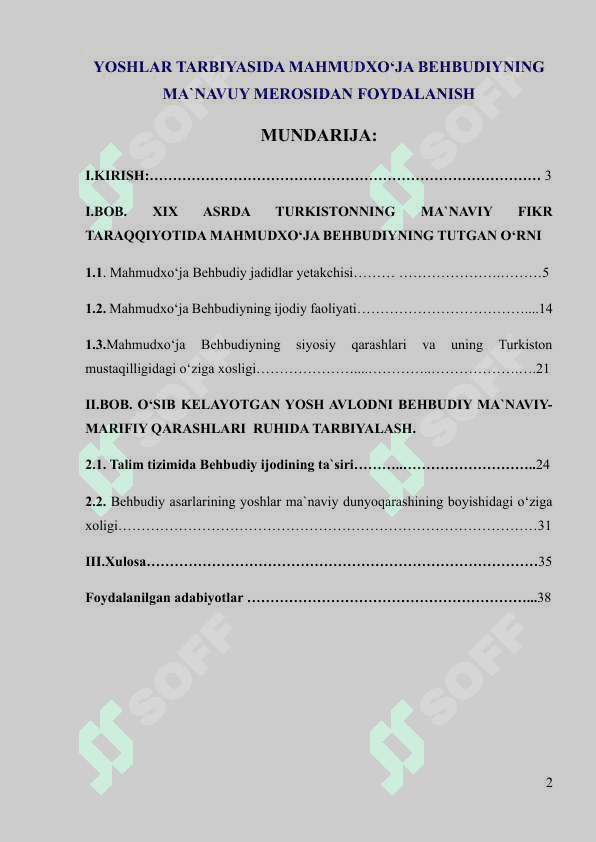 Yoshlar tarbiyasida Mahmudxo’ja Behbudiyning ma’navuy merosidan foydalanish 2